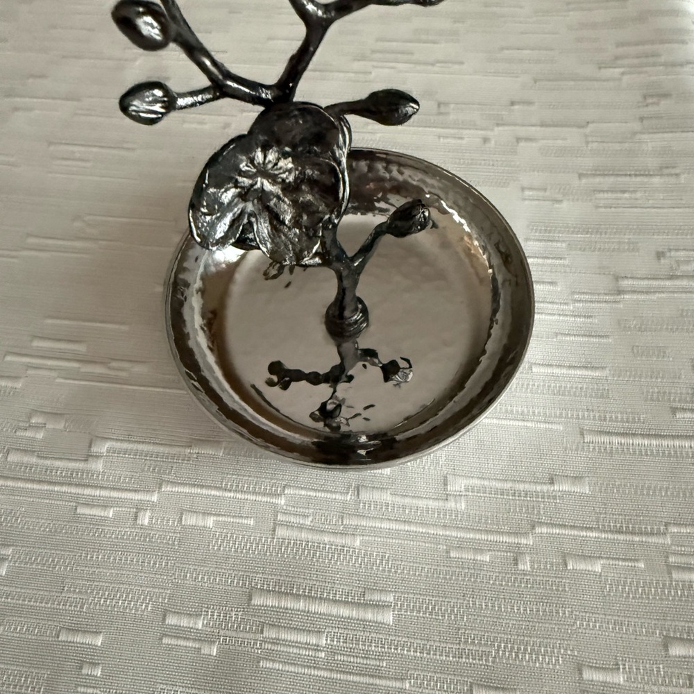 Michael Aram Silver Floral trinket dish